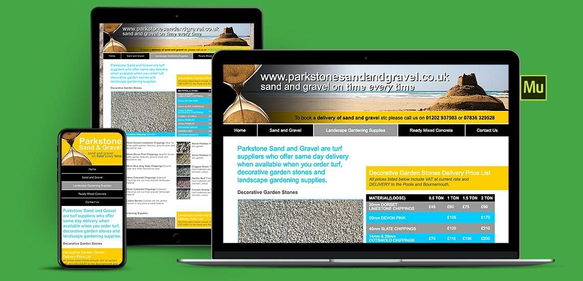 Sand And Gravel Delivery Adobe Muse Website Design